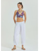Adjustable Waist White Yoga Pants with Rope Detail 4582